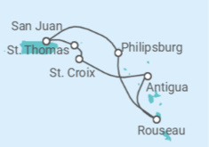 Itinerário do Cruzeiro Ilhas Virgens Americanas, Antígua E Barbuda, Sint Maarten - Royal Caribbean