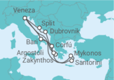 Itinerário do Cruzeiro Itália, Grécia, Croácia - Costa Cruzeiros
