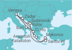 Itinerário do Cruzeiro Itália, Grécia, Croácia, Montenegro - Costa Cruzeiros