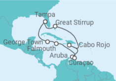 Itinerário do Cruzeiro Aruba, Curaçao, Jamaica, Ilhas Caimão - NCL Norwegian Cruise Line