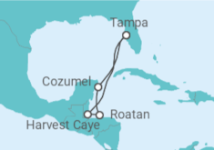 Itinerário do Cruzeiro México, Honduras - NCL Norwegian Cruise Line
