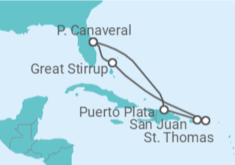 Itinerário do Cruzeiro Ilhas Virgens Americanas, Porto Rico - NCL Norwegian Cruise Line