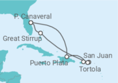 Itinerário do Cruzeiro Porto Rico, Ilhas Virgens Britânicas, Ilhas Virgens Americanas - NCL Norwegian Cruise Line