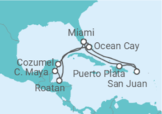 Itinerário do Cruzeiro Porto Rico, EUA, Honduras, México - com voo - MSC Cruzeiros
