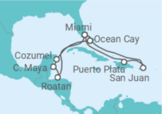 Itinerário do Cruzeiro Porto Rico, EUA, Honduras, México TI - com voo - MSC Cruzeiros