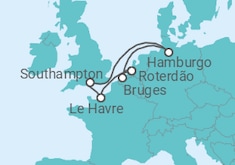 Itinerário do Cruzeiro França, Reino Unido, Alemanha, Bélgica TI - MSC Cruzeiros