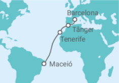 Itinerário do Cruzeiro Espanha, Marrocos - MSC Cruzeiros