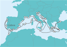 Itinerário do Cruzeiro Volta ao mundo 2027 desde Lisboa - Silversea