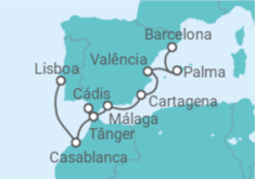 Itinerário do Cruzeiro Marrocos, Espanha - Silversea