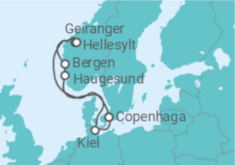 Itinerário do Cruzeiro Dinamarca, Noruega - Costa Cruzeiros
