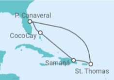 Itinerário do Cruzeiro República Dominicana, Ilhas Virgens Americanas - Royal Caribbean
