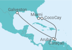 Itinerário do Cruzeiro Curaçao, Aruba - Royal Caribbean