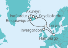Itinerário do Cruzeiro Reino Unido, Islândia - com voo - MSC Cruzeiros