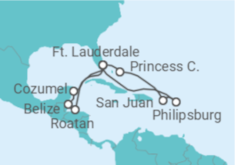 Itinerário do Cruzeiro Porto Rico, Sint Maarten, EUA, México, Belize, Honduras - Princess Cruises