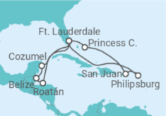 Itinerário do Cruzeiro Honduras, Belize, México, EUA, Porto Rico, Sint Maarten - Princess Cruises