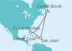 Itinerário do Cruzeiro Sol do Caribe 2026/2027 - Princess Cruises