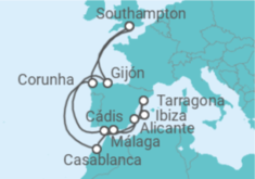 Itinerário do Cruzeiro Espanha, Marrocos - MSC Cruzeiros