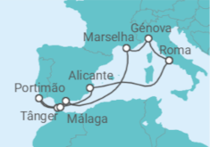 Itinerário do Cruzeiro Marrocos, Espanha, Itália, França - MSC Cruzeiros
