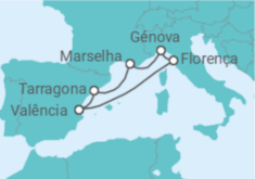 Itinerário do Cruzeiro Espanha, França, Itália TI - MSC Cruzeiros