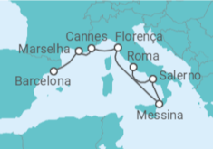 Itinerário do Cruzeiro França, Itália - NCL Norwegian Cruise Line