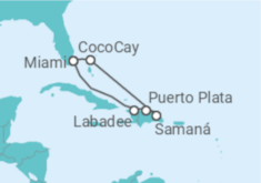 Itinerário do Cruzeiro República Dominicana - Royal Caribbean