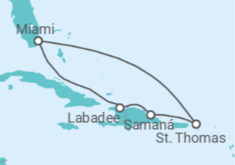 Itinerário do Cruzeiro República Dominicana, Ilhas Virgens Americanas - Royal Caribbean