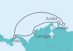 Itinerário do Cruzeiro Aruba, Curaçao, Panamá - Royal Caribbean