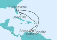 Itinerário do Cruzeiro Aruba, Bonaire, Santo Eustáquio e Saba, Curaçao - Royal Caribbean