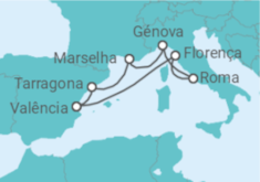 Itinerário do Cruzeiro Itália, França, Espanha - com voo - MSC Cruzeiros
