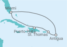 Itinerário do Cruzeiro Antígua E Barbuda, Ilhas Virgens Americanas - MSC Cruzeiros