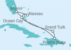 Itinerário do Cruzeiro Bahamas - MSC Cruzeiros