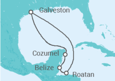 Itinerário do Cruzeiro México, Belize, Honduras - Carnival Cruise Line