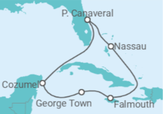 Itinerário do Cruzeiro México, Ilhas Caimão, Jamaica, Bahamas - NCL Norwegian Cruise Line