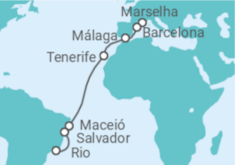 Itinerário do Cruzeiro Espanha, Brasil - MSC Cruzeiros