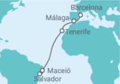 Itinerário do Cruzeiro Atlântico Infinito 2027 TI  - MSC Cruzeiros