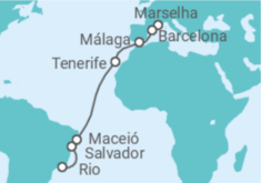 Itinerário do Cruzeiro Espanha, Brasil TI - MSC Cruzeiros