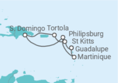 Itinerário do Cruzeiro Sint Maarten, Martinique, Guadalupe, São Cristóvão E Neves, Ilhas Virgens Britânicas - Costa Cruzeiros