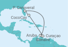 Itinerário do Cruzeiro Aruba, Curaçao, Bonaire, Santo Eustáquio e Saba - Royal Caribbean