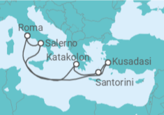 Itinerário do Cruzeiro Grécia, Turquia, Itália - Princess Cruises