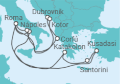 Itinerário do Cruzeiro Grécia, Turquia, Itália, Croácia, Montenegro - Princess Cruises
