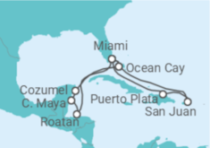 Itinerário do Cruzeiro Porto Rico, EUA, Honduras, México TI - MSC Cruzeiros