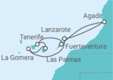 Itinerário do Cruzeiro Ilhas Canárias - AIDA