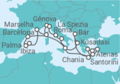 Itinerário do Cruzeiro Grécia, Itália, Espanha, França, Turquia - Princess Cruises