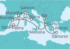 Itinerário do Cruzeiro De Atenas a Civitavecchia (Roma) - Princess Cruises