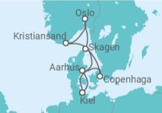 Itinerário do Cruzeiro Noruega, Dinamarca - AIDA