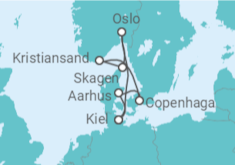 Itinerário do Cruzeiro Noruega, Dinamarca - AIDA