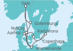 Itinerário do Cruzeiro Dinamarca, Alemanha, Suécia, Noruega - AIDA