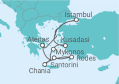Itinerário do Cruzeiro Turquia, Grécia - Virgin Voyages
