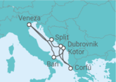 Itinerário do Cruzeiro Itália, Montenegro, Grécia, Croácia TI - Costa Cruzeiros