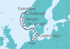 Itinerário do Cruzeiro Dinamarca, Noruega TI - Costa Cruzeiros